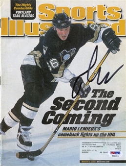 Mario Lemieux Autographed 2001 Sports Illustrated Magazine